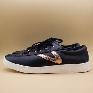 Tretorn Nylite Black Leather Sneakers WTNYLITE2PLUS Women's Size 10